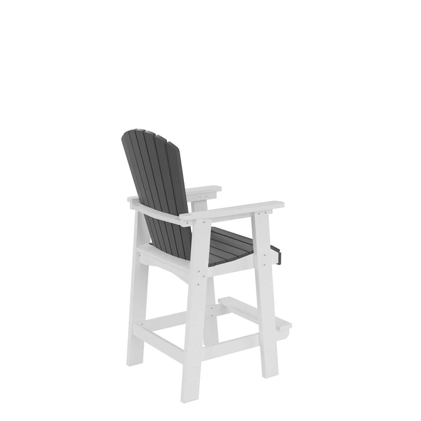 HDPE Bar Stool Adirondack Chair Set of 2 – Tall High Back, Outdoor
