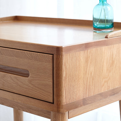 Solid Wood Dresser Bistro Table – 60cm Wide, Storage Drawer, Natural