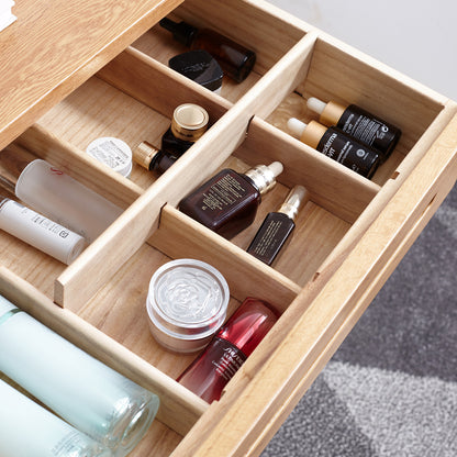 Solid Wood Dresser Bistro Table – 60cm Wide, Storage Drawer, Natural