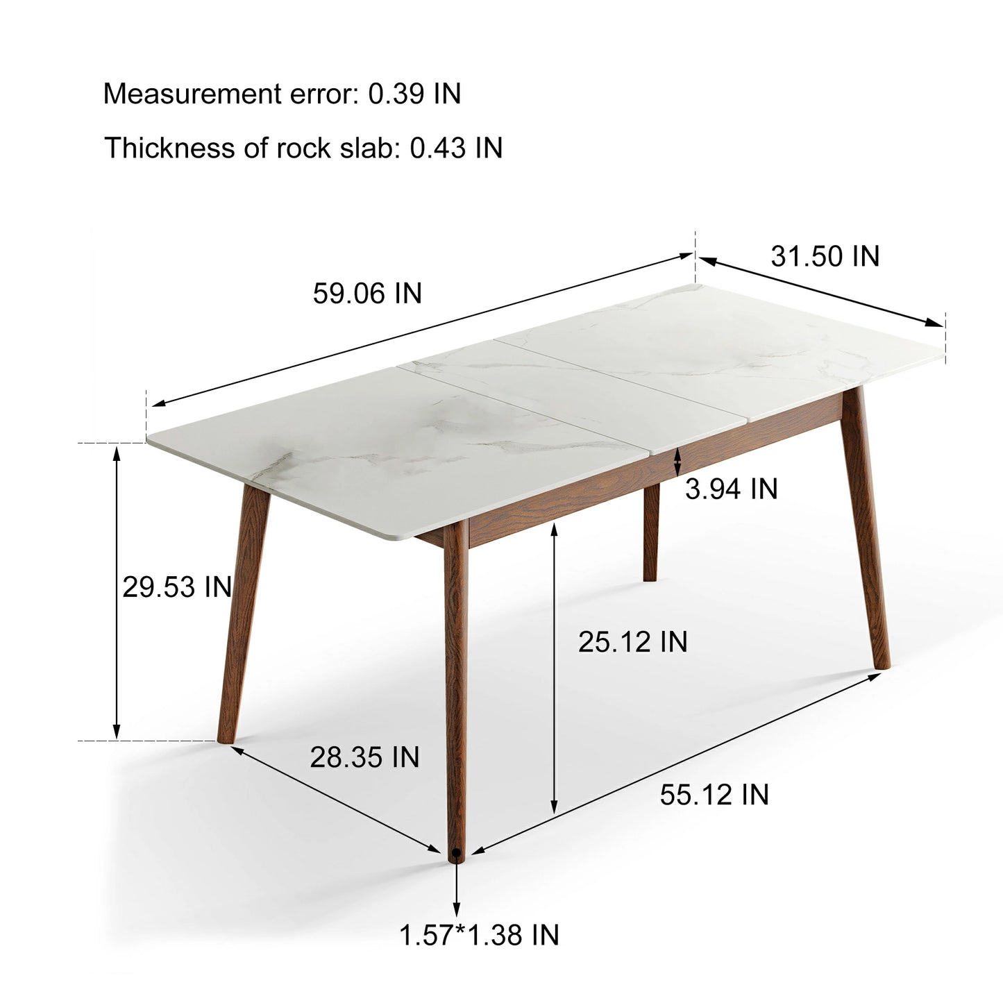Extendable Round Dining Table – Solid Wood, Diagonal Legs