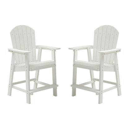 HIPS Bar Chair with Armrest,Patio Bar Chair Set of 2, White