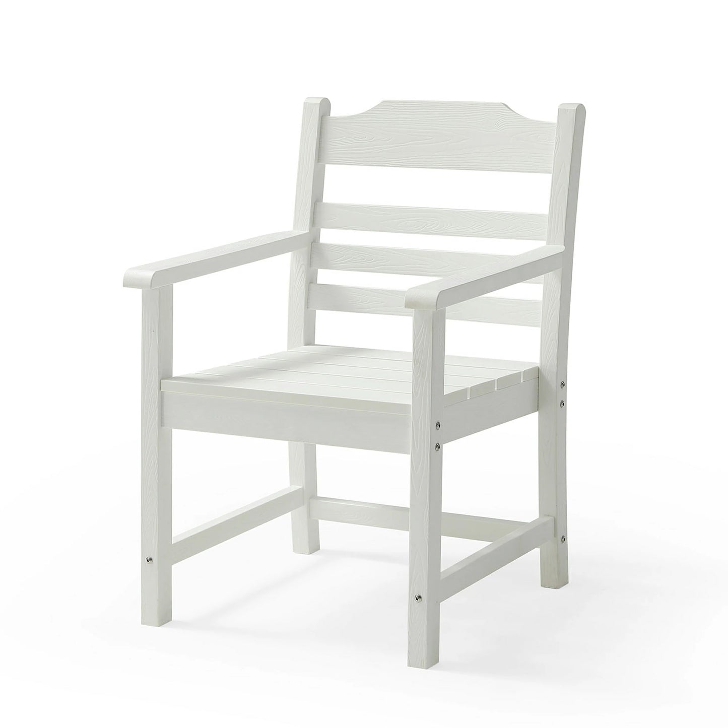 HIPS Patio Dining Chair Set of 2 – Imitation Wood Grain, Armrests
