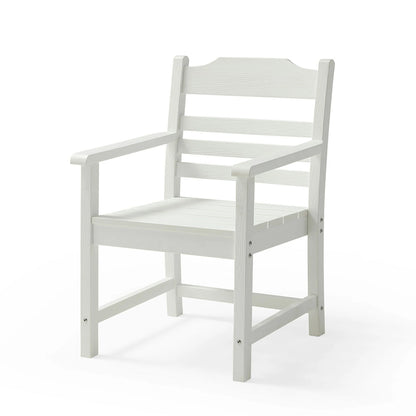 HIPS Patio Dining Chair Set of 2 – Imitation Wood Grain, Armrests