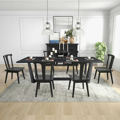 Rectangular MDF Dining Table – Mid-Century Modern, Indoor/Outdoor Use