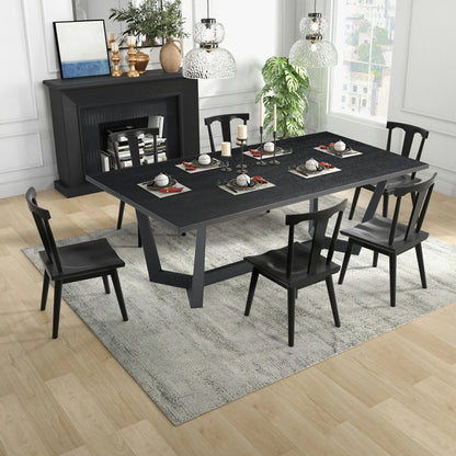 Rectangular MDF Dining Table – Mid-Century Modern, Indoor/Outdoor Use