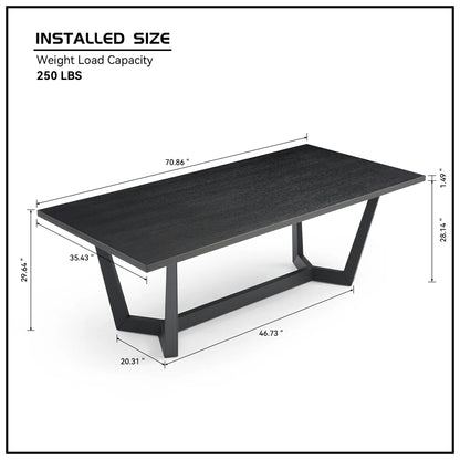Rectangular MDF Dining Table – Mid-Century Modern, Indoor/Outdoor Use
