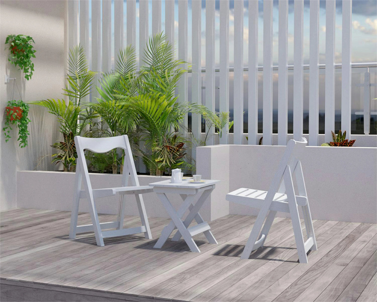HIPS Foldable Bistro Set – Table & 2 Chairs