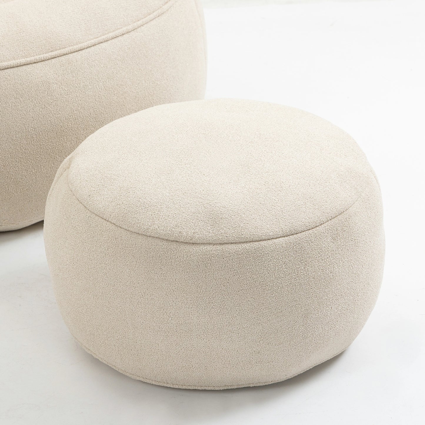 Compressed Bean Bag Sofa Chair with Ottoman, High-Density Foam