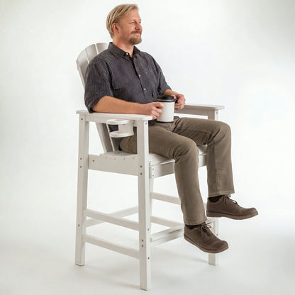 HDPE Bar Height Adirondack Chair – Cup Holder, UV/Weather Resistant