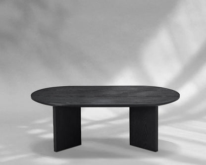 39.37" Modern Oval Coffee Table with Sturdy Pedestal
