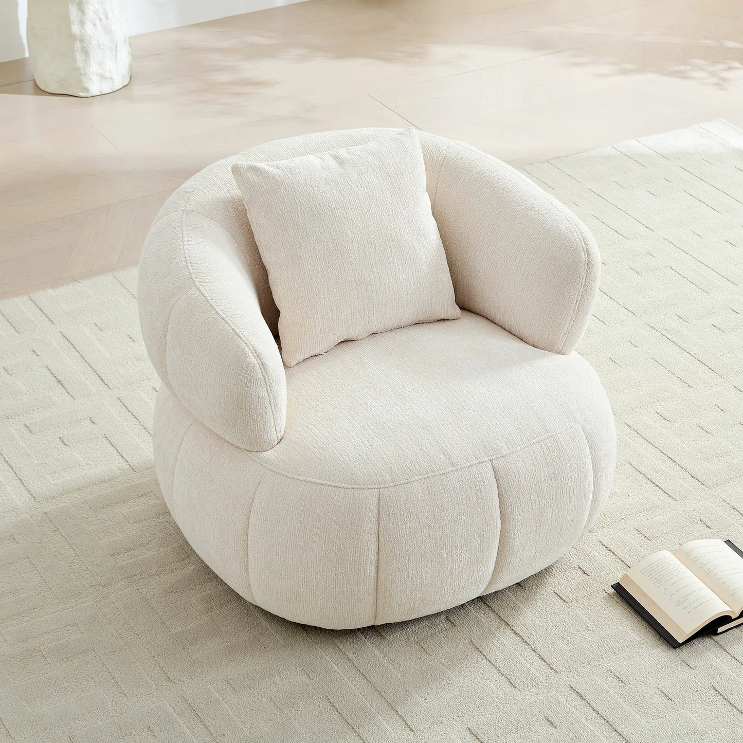 Modern Curved Accent Chair – Ergonomic Lounge, Comfort Armchair