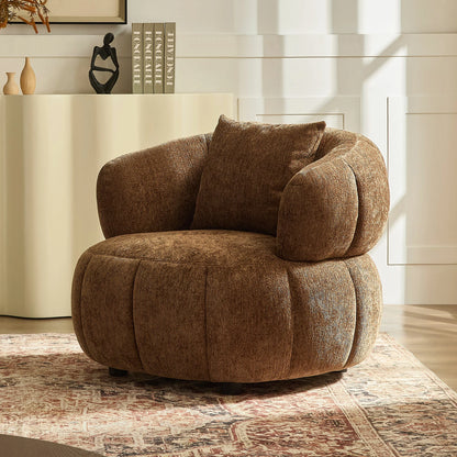 Modern Curved Accent Chair – Ergonomic Lounge, Comfort Armchair