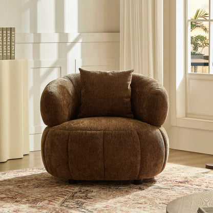 Modern Curved Accent Chair – Ergonomic Lounge, Comfort Armchair