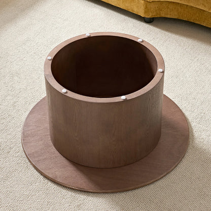 31.50“ Set of 2 MDF Round Coffee Tables with Sintered Stone Top - Black