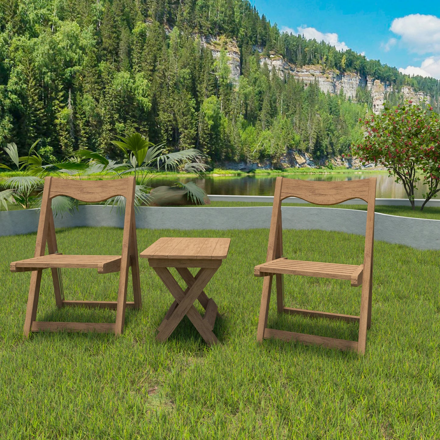 HIPS Foldable Bistro Set – Table & 2 Chairs