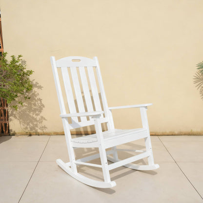 All-Weather Outdoor Rocking Chair in Navy Blue, HIPS & Steel