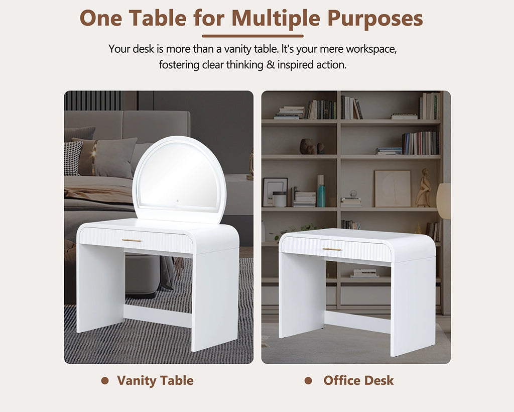 39" Makeup Vanity Table with Mirror Touch Screen Lighted Mirror