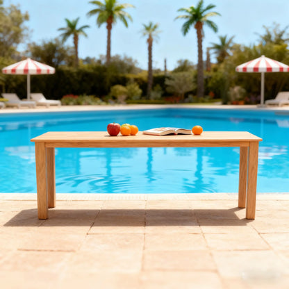68.9" Teak Wood Look Picnic Table – Compact Outdoor Dining
