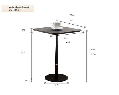 Modern Square Side Table with Gold Accent Ring