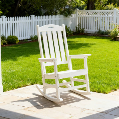 All-Weather Outdoor Rocking Chair in Navy Blue, HIPS & Steel