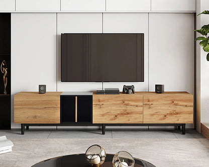 76.80" Modern TV Stand for 80'' TV with 3 Doors, Media Console Table