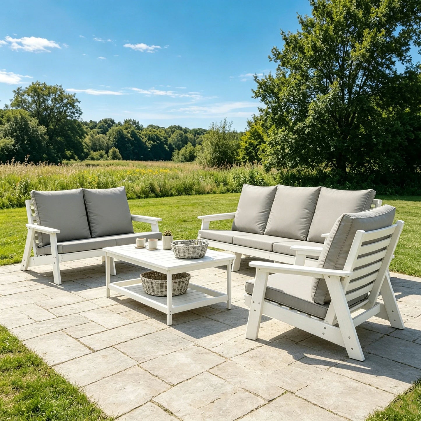 HIPS All-Weather Outdoor Single Sofa with Cushion