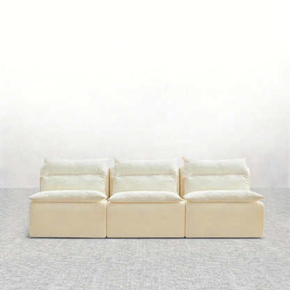 Cube Seat 3-Seat Sofa with Backrest for Living Room & Bedroom