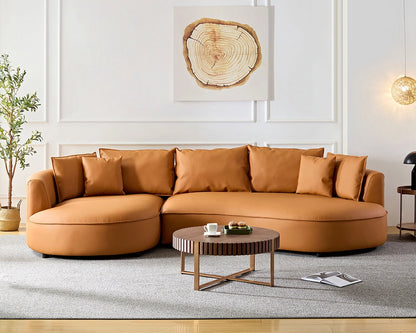 Left-Facing L-Shaped Sectional 128.74 Inch Modern Sectional Curved Sofa Couch