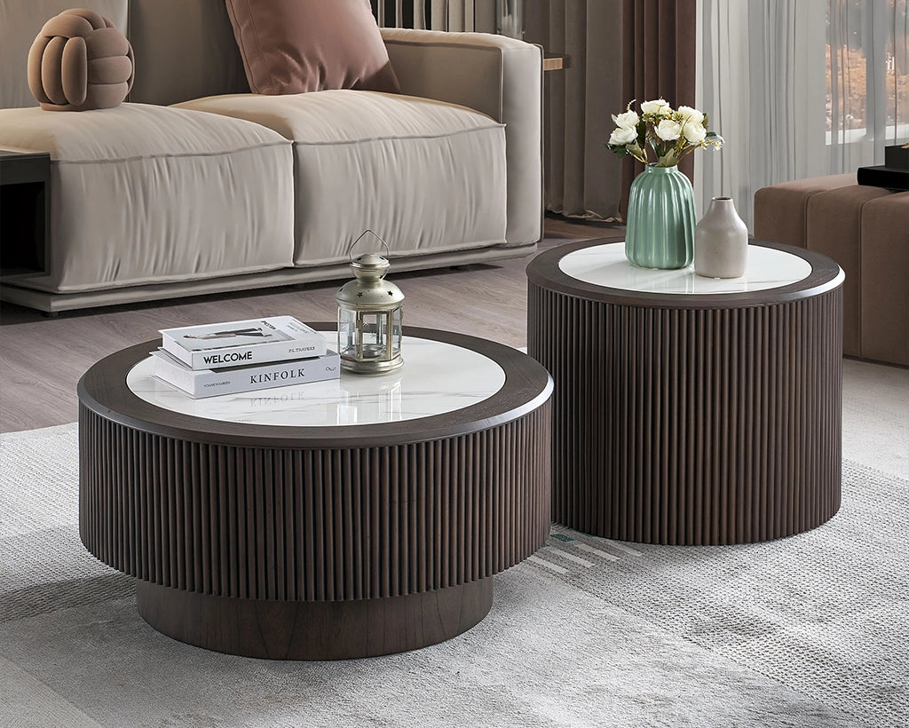 Modern Faux Marble Pattern Stickers Coffee Table Set