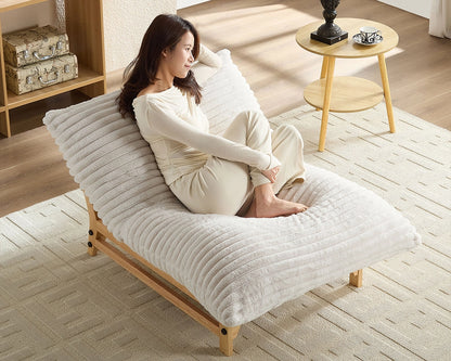 Accent Armless Corduroy Fabric Lazy Sofa