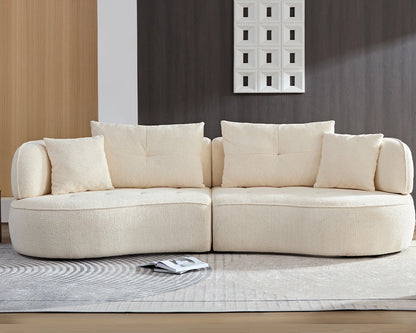 110.24" Orange modular sofa, durable fabric, solid wood frame