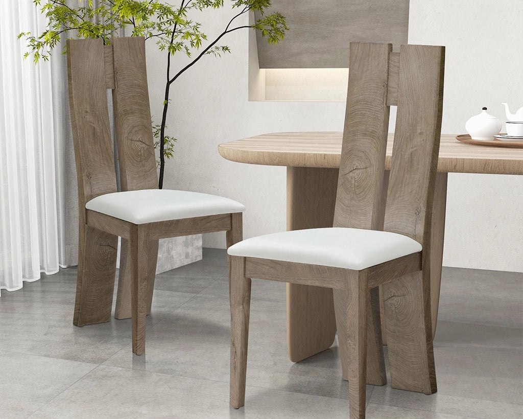 Dining Chair Set of 2 MDF, sponge .PU Leather Upholstered Cushion
