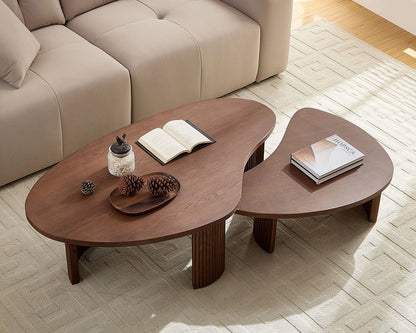 (Pre-Sale)2-Piece Easy Assembly Modern Irregular Shape Coffee Table Set
