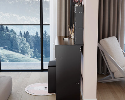 Full Body Mirror Cabinet & LED Vanity Set with Storage