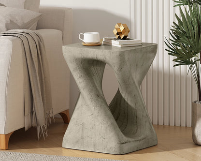Sculptural MGO Coffee Table, Wood-Grain Finish, Multi-Color