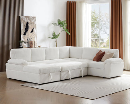118.09"Corduroy Oversized Modular Storage Sectional Sofa Couch for Home Apartment Office Living Room