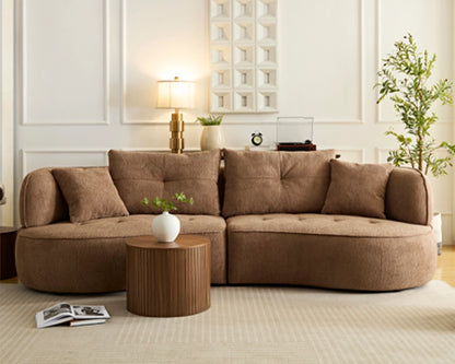 110.24" Orange modular sofa, durable fabric, solid wood frame