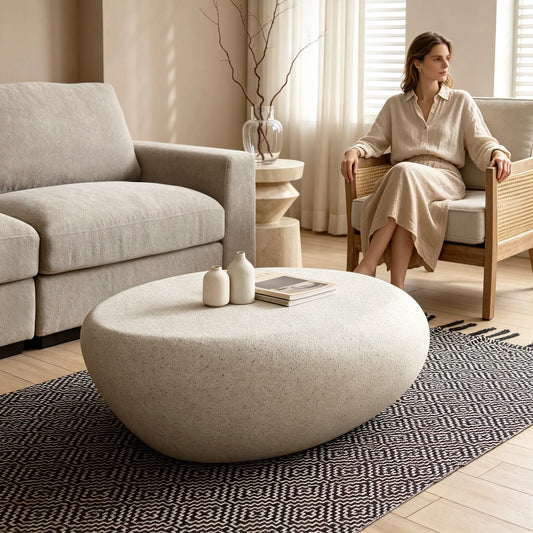 43.3" Elliptical Rocks Fiberglass Coffee Table