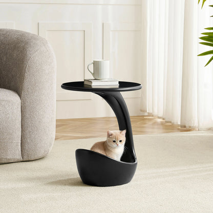 15.75'' 2-in-1 Pet Friendly End Table, No Assembly Fiberglass Base