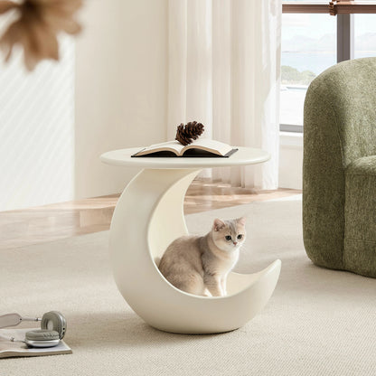 19.69'' 2-in-1 Pet Friendly End Table, No Assembly Fiberglass Base