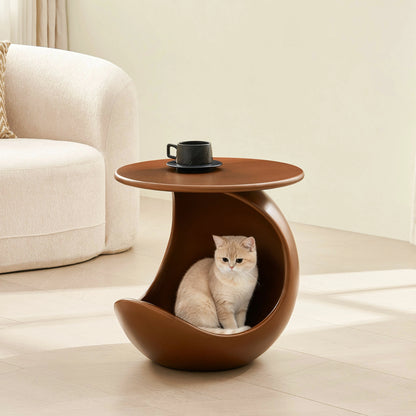19.69'' 2-in-1 Pet Friendly End Table, No Assembly Fiberglass Base