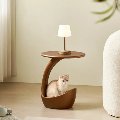 15.75'' 2-in-1 Pet Friendly End Table, No Assembly Fiberglass Base