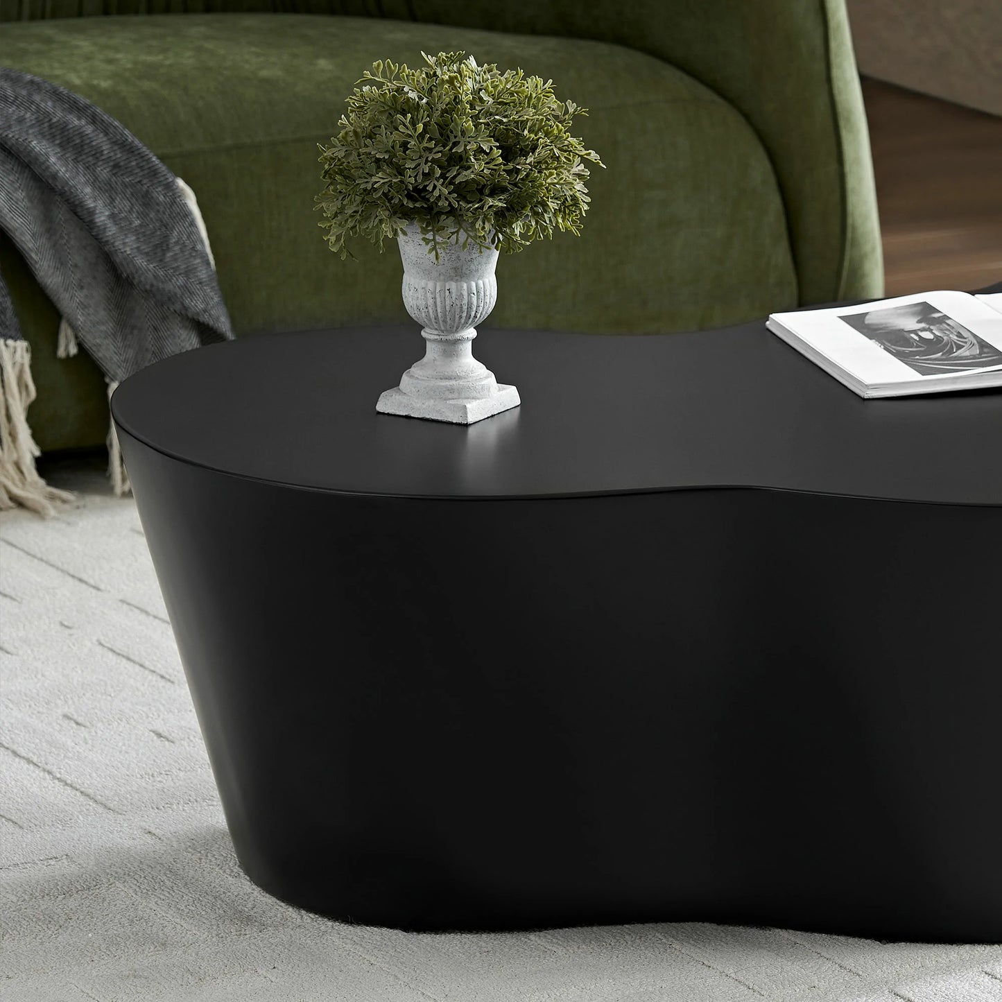 50“ Unique Shape Coffee Table - Sturdy Fiberglass