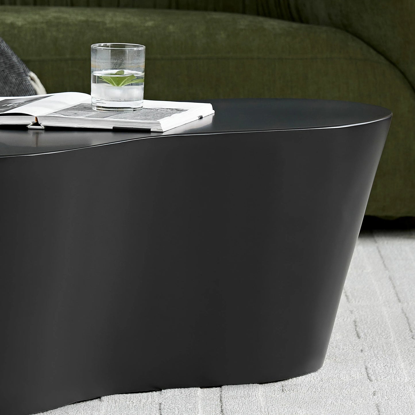 50“ Unique Shape Coffee Table - Sturdy Fiberglass