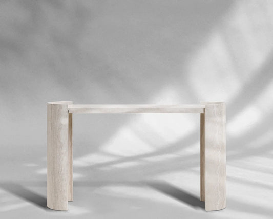 53.15" Faux Marble Entryway Console Table with Modern Design