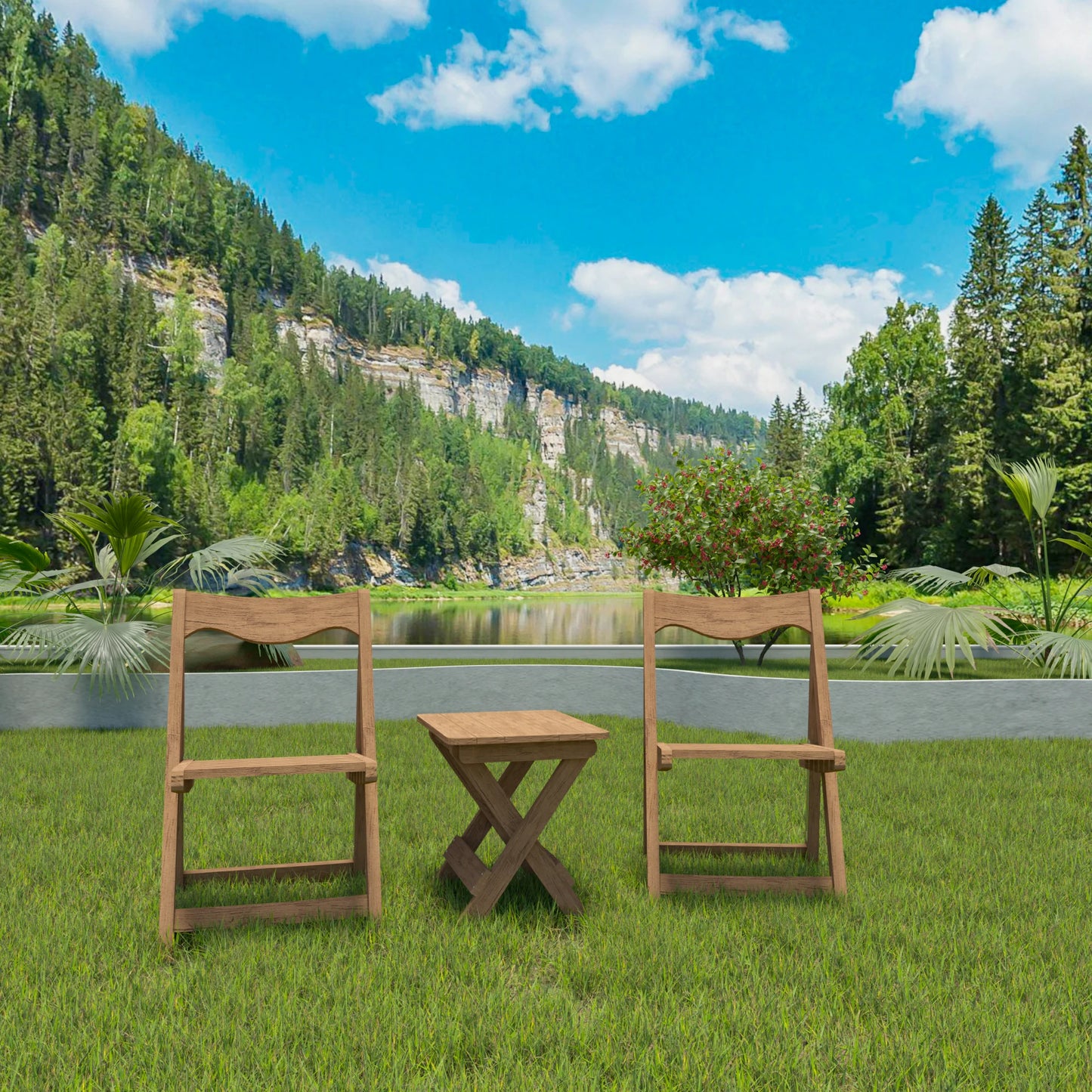 HIPS Foldable Bistro Set – Table & 2 Chairs