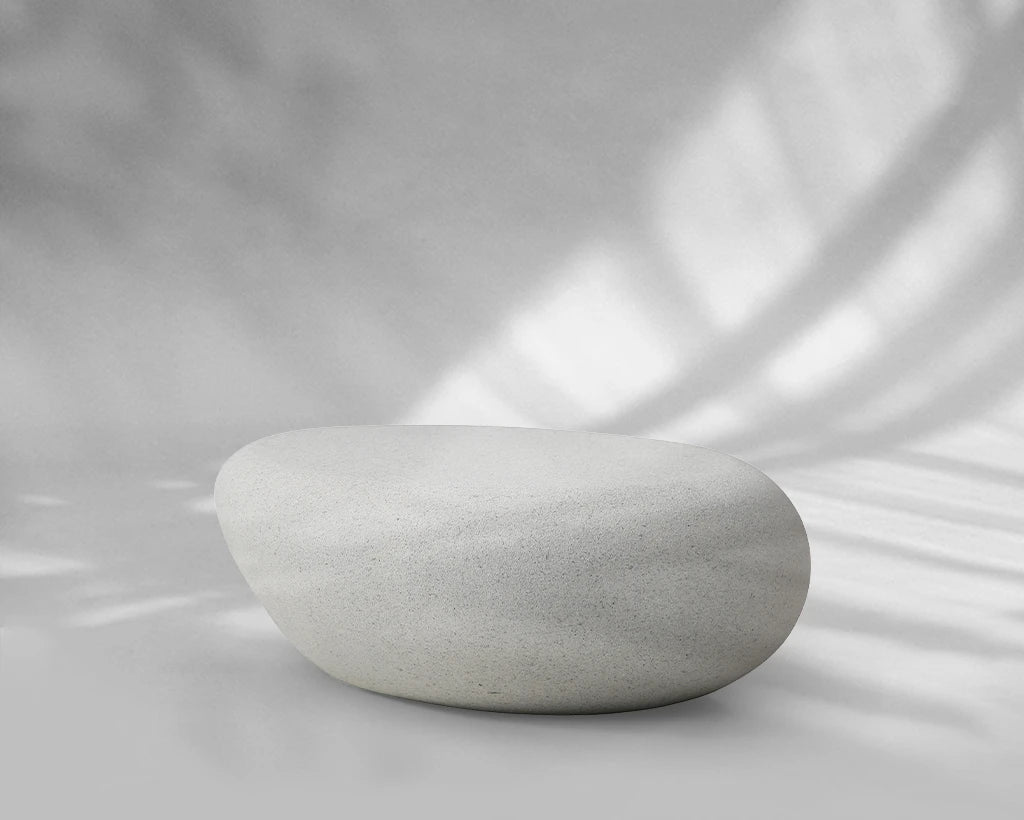 Elliptical Rocks Coffee Table – Stylish Matte Fiberglass Table with Vintage Charm