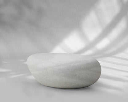 Elliptical Rocks Coffee Table – Stylish Matte Fiberglass Table with Vintage Charm
