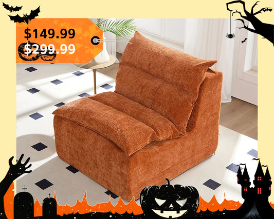 Plush Single Lounge Chair with Backrest for Living Room & Bedroom
