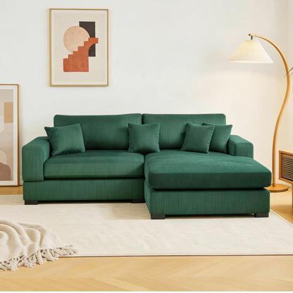 Modular 3-Seat Sofa – Right 1.5 + Ottoman, 2 Armrests, 4 Colors